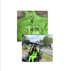 Crop Top Sweatshirt! Water proof neon green